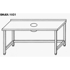 EMAX-1031KR │Munkaasztal hulladékledobó nyílással,lábösszekötővel,hátsó felhajtással    EMAX-1031KR │Munkaasztal hulladékledobó nyílással,lábösszekötővel,hátsó felhajtással